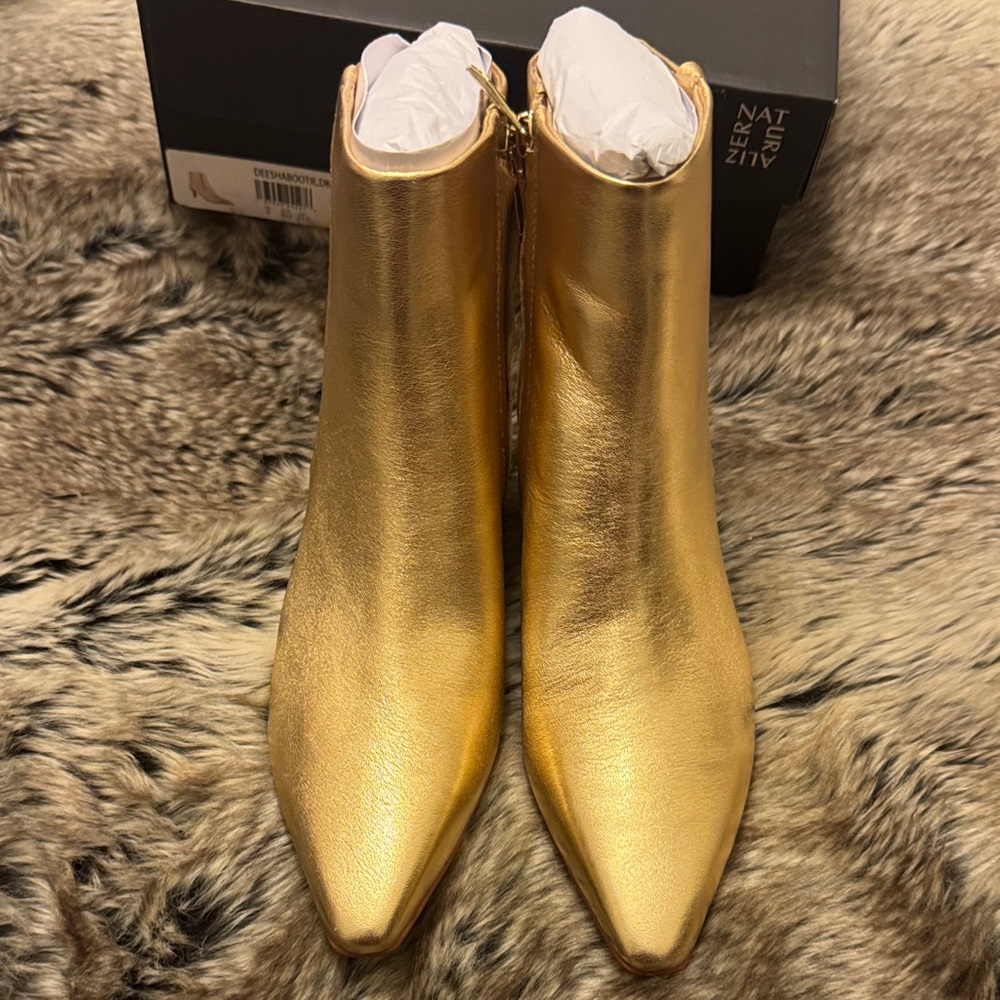 Naturalizer Metallic Gold Ankle Booties